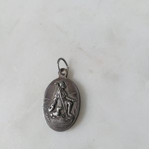 Vintage religious pendant ST. Rocco ST. Hubert